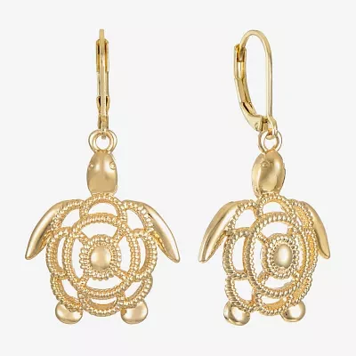 Monet Jewelry Gold Tone Turtle Drop Earrings