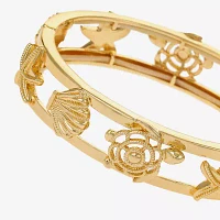 Monet Jewelry Gold Tone Turtle Starfish Shell Gold Tone Bangle Bracelet