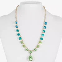 Monet Jewelry Ombre Womens Pink Glass Zinc Round Pendant Necklaces