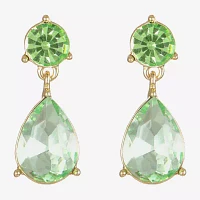 Monet Jewelry Ombre Pink Glass Round Drop Earrings