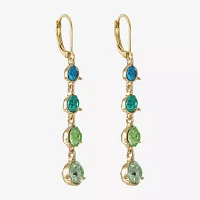 Monet Jewelry Ombre Pink Glass Round Drop Earrings