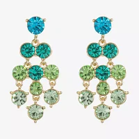 Monet Jewelry Ombre Glass Round Chandelier Earrings