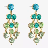 Monet Jewelry Ombre Glass Round Chandelier Earrings