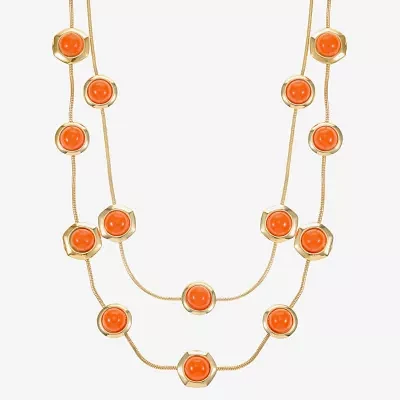Liz Claiborne Hexagon Gold Tone Collar Necklace