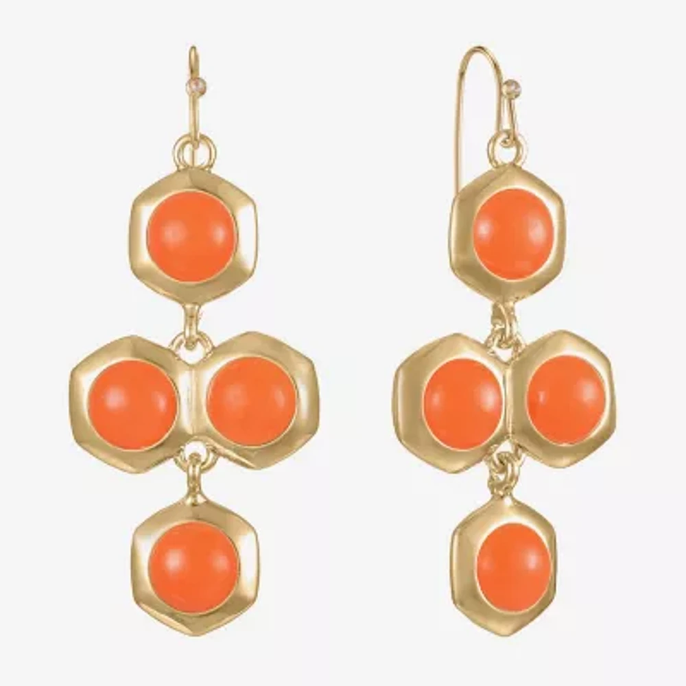 Liz Claiborne Hexagon Chandelier Earrings