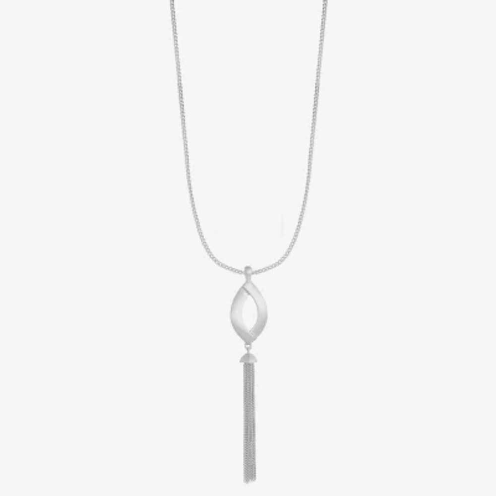 Liz Claiborne Tassel Womens Zinc Pendant Necklaces