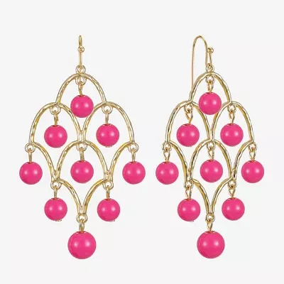 Liz Claiborne Beaded Round Chandelier Earrings