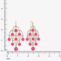 Liz Claiborne Beaded Round Chandelier Earrings