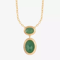 Monet Jewelry Gold Tone Womens Oval 17 Inch Pendant Necklaces