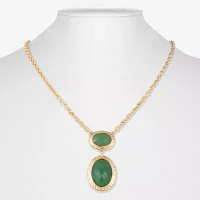 Monet Jewelry Gold Tone Womens Oval 17 Inch Pendant Necklaces