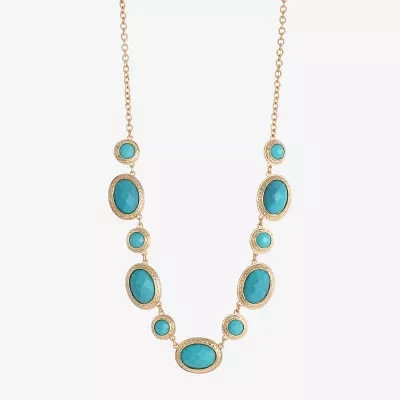 Monet Jewelry Gold Tone White Collar Necklace