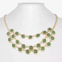 Monet Jewelry Orange Gold Tone Strand Necklace