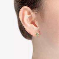 Monet Jewelry Gold Tone White 13.6mm Oval Stud Earrings