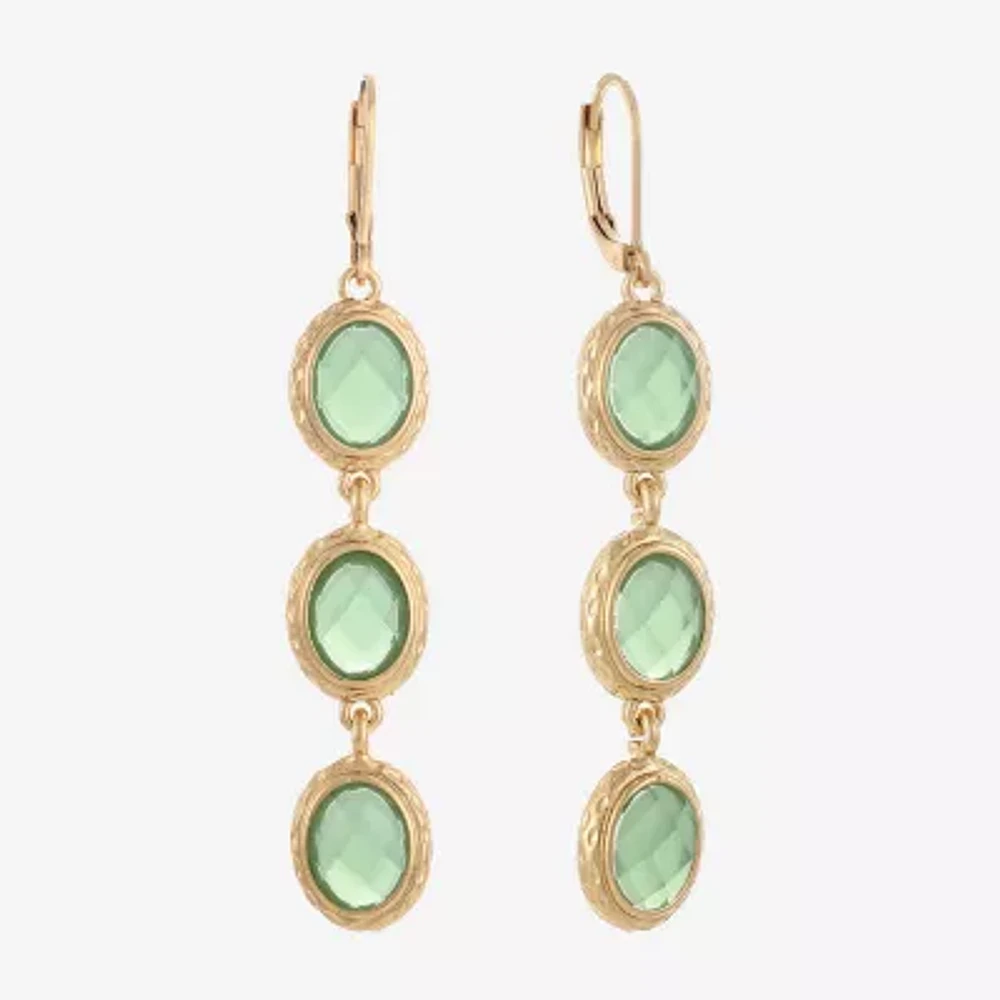 Monet Jewelry Gold Tone Orange Oval Drop Earrings
