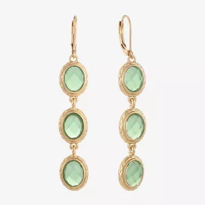 Monet Jewelry Gold Tone Orange Oval Drop Earrings