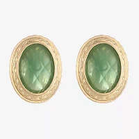 Monet Jewelry Gold Tone Orange Oval Clip On Earrings