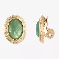 Monet Jewelry Gold Tone Orange Oval Clip On Earrings