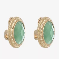 Monet Jewelry Gold Tone Orange Oval Clip On Earrings