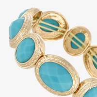 Monet Jewelry Gold Tone White Oval Stretch Bracelet