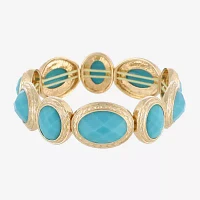 Monet Jewelry Gold Tone White Oval Stretch Bracelet