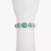 Monet Jewelry Gold Tone White Oval Stretch Bracelet
