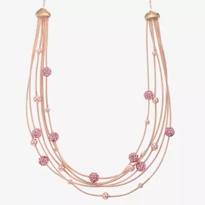 Monet Jewelry Glass Silver Tone Strand Necklace