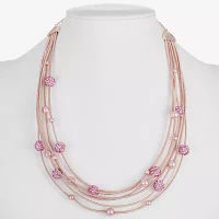 Monet Jewelry Glass Silver Tone Strand Necklace