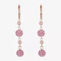 Monet Jewelry Womens Glass Simulated Pearl Drop Earrings