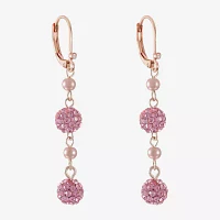 Monet Jewelry Womens Glass Simulated Pearl Drop Earrings