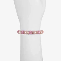 Monet Jewelry Womens Glass Simulated Pearl Round Stretch Bracelet