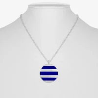 Liz Claiborne Striped Enamel Womens Zinc Pendant Necklaces