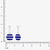 Liz Claiborne Paperclip Striped Enamel Drop Earrings