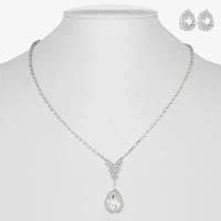 Monet Jewelry Silver Tone Pendant Necklace & Drop Earrings Glass Silver Tone 2-pc. Jewelry Set