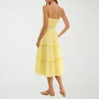 City Triangle Womens Midi Fit + Flare Dress Juniors