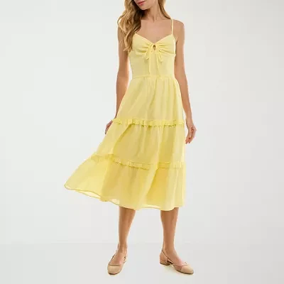 City Triangle Womens Midi Fit + Flare Dress Juniors