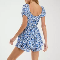 City Triangle Short Sleeve Womens Romper-Juniors