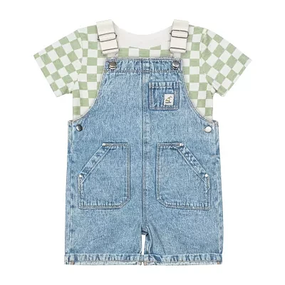 Little Lad Baby Boys 2-pc. Shortall Set
