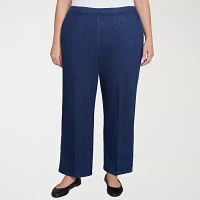 Alfred Dunner Free Spirit Womens Mid Rise Straight Leg Jean