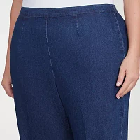 Alfred Dunner Free Spirit Womens Mid Rise Straight Leg Jean