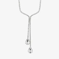 Monet Jewelry Silver Tone Bolo Necklace & Drop Earrings Glass Silver Tone 2-pc. Jewelry Set