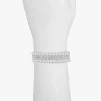Monet Jewelry Silver Tone Womens Glass Cuff Bracelet