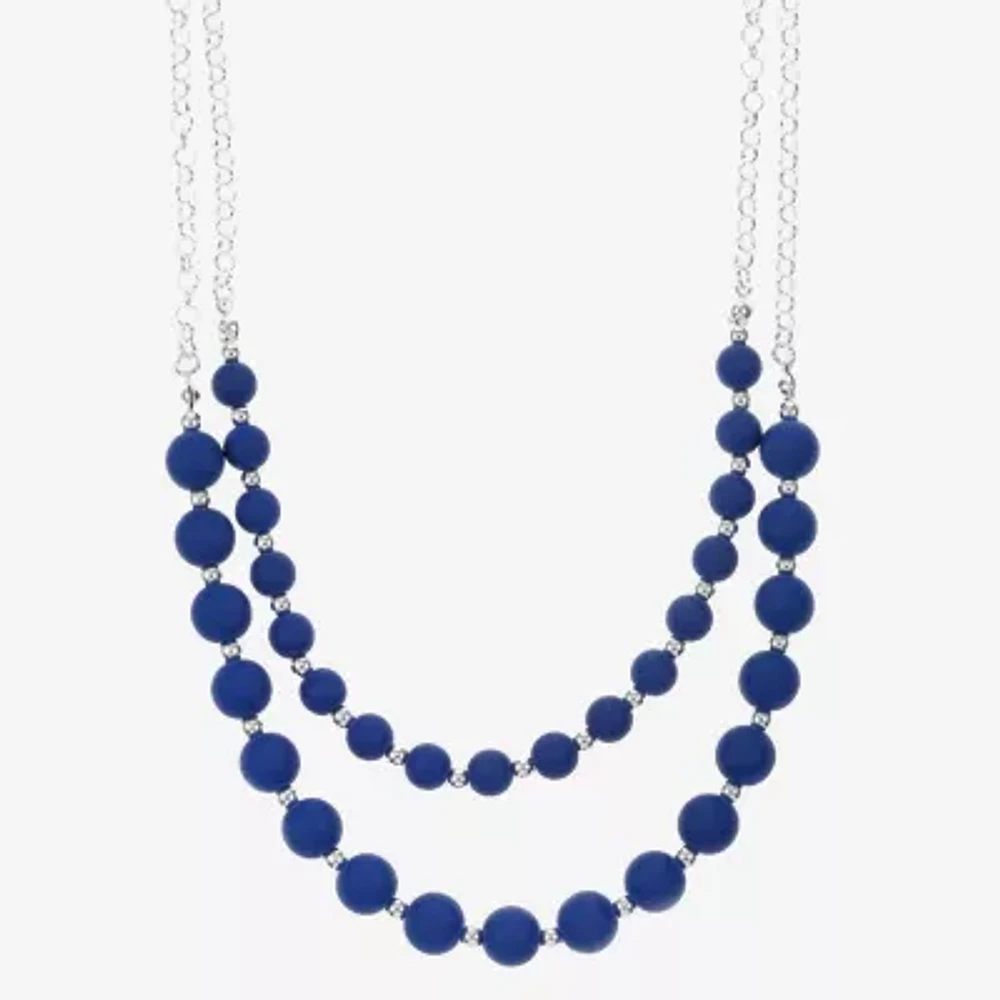 Liz Claiborne Matte Silver Tone Collar Necklace