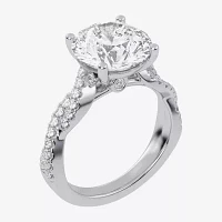 G-H / Vs2-Si1) Womens 1/ Ct. T.W. Lab Grown White Diamond 14K Gold Side Stone Engagement Ring