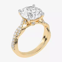 G-H / Vs2-Si1) Womens 1/ Ct. T.W. Lab Grown White Diamond 14K Gold Side Stone Engagement Ring