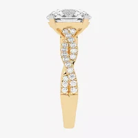 G-H / Vs2-Si1) Womens 1/ Ct. T.W. Lab Grown White Diamond 14K Gold Side Stone Engagement Ring