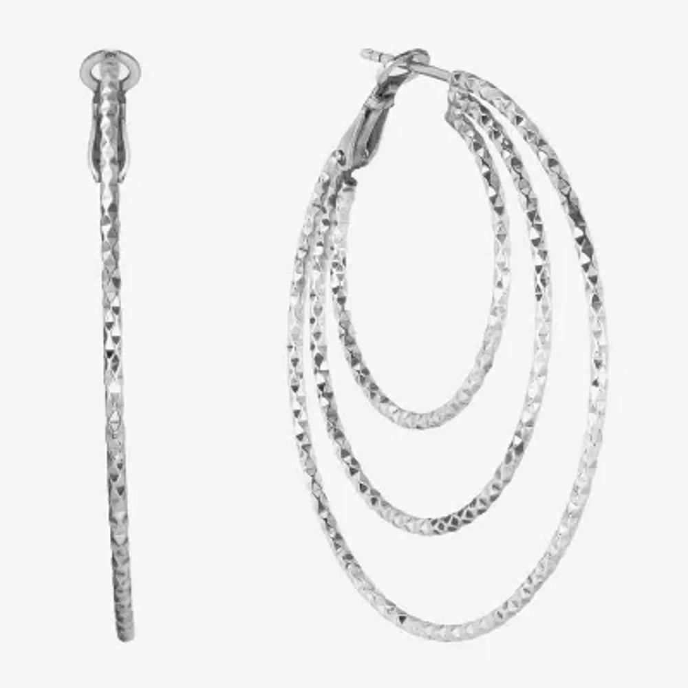 Sterling Silver 45.2mm Round Hoop Earrings