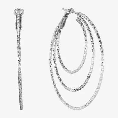 Sterling Silver 45.2mm Round Hoop Earrings