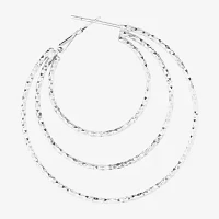 Sterling Silver 45.2mm Round Hoop Earrings