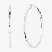 Sterling Silver 65mm Round Hoop Earrings