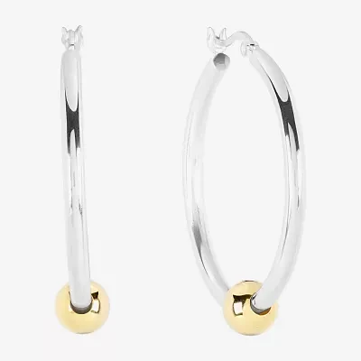 Sterling Silver 35.5mm Round Hoop Earrings